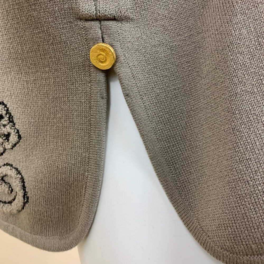 Escada Wool Taupe Textured Patterned Sweater - image 7